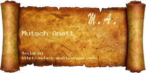 Mutsch Anett névjegykártya